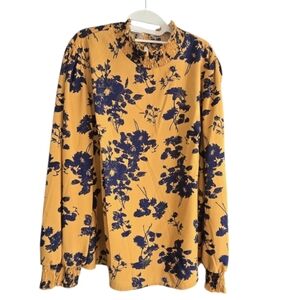 Sason Curve Boho Floral Romantic Blouse Size 3X in EUC